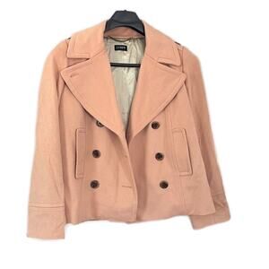 J Crew Classic Light Pink Peach Wool Peacoat Coat S/M
